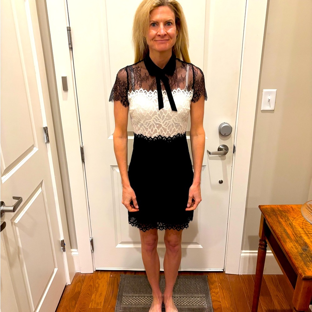 Milly Elegant Black and White Lace Dress